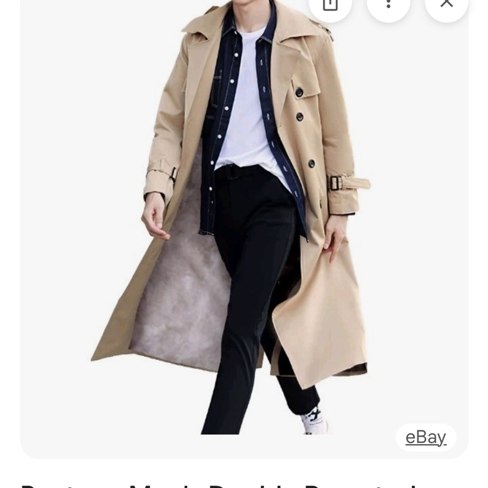 Men's Fur-lined Beige Trench Coat. 
Brand New-Never Been Worn.